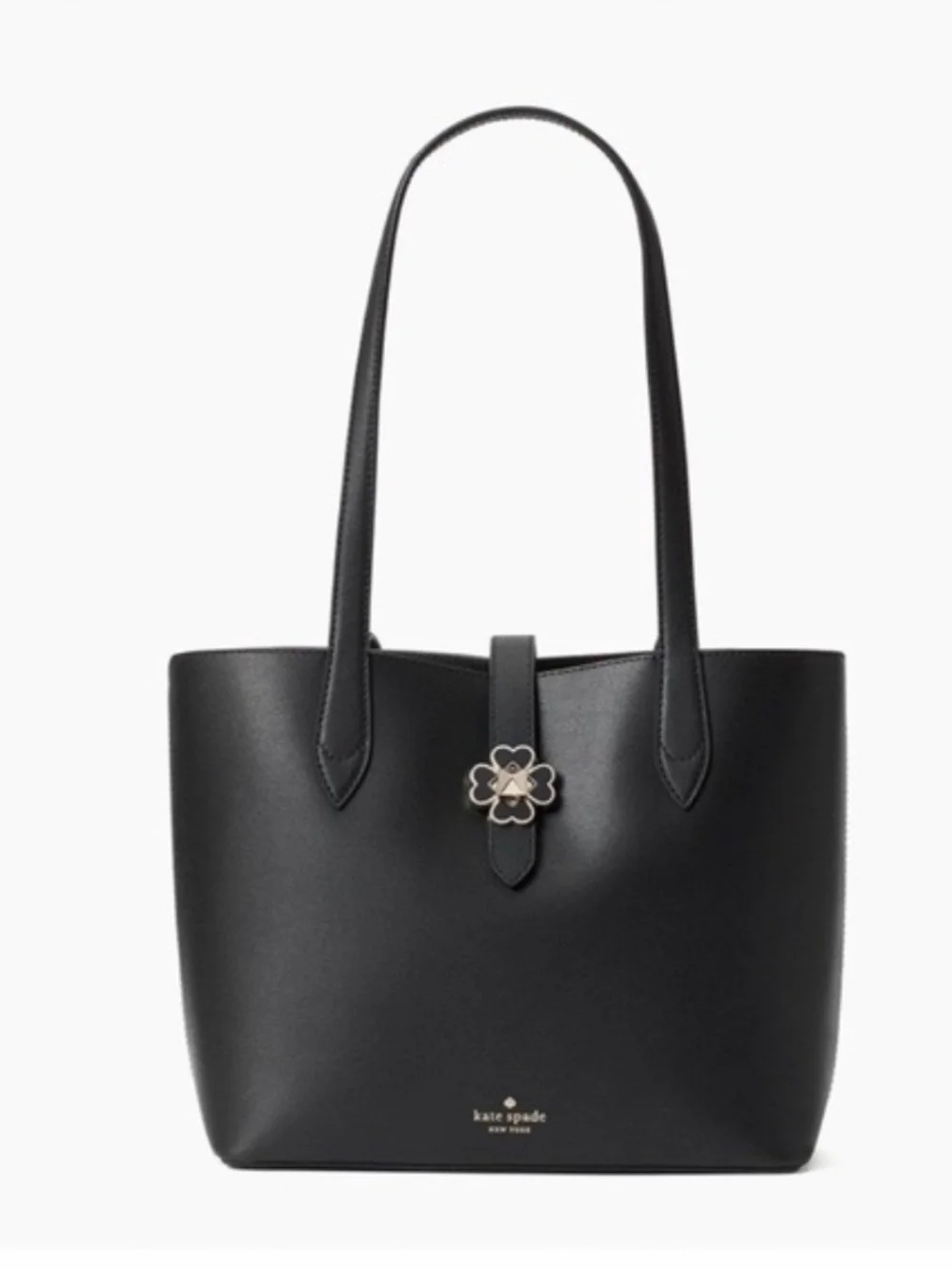 Kate Spade NY Kaci Black/Fushia Leather Medium Tote Bag